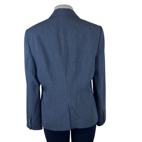 Luxe The Limited Womens Gray Wool Blazer Pinstripe 2-Button Suit Jacket Size 14 - Picture 3 of 9